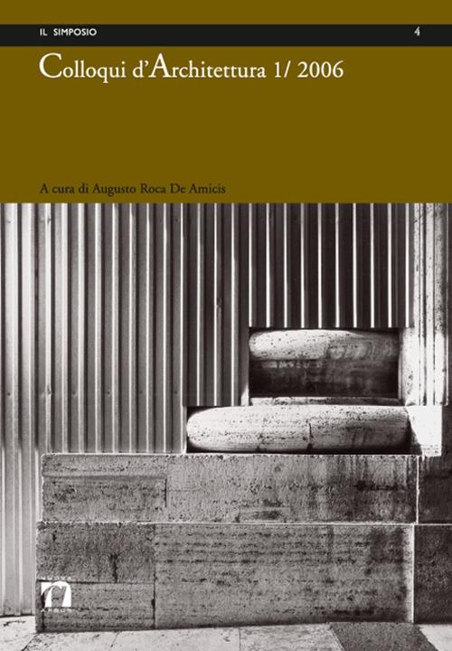Colloqui d'architettura. Vol. 1 - copertina