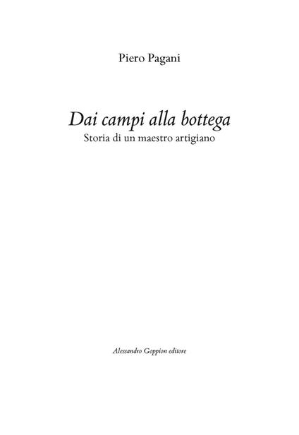 Dai campi alla bottega. Ediz. multilingue - Piero Pagani - copertina