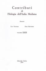 Contributi di filologia dell'Italia mediana (2009). Vol. 23