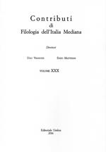 Contributi di filologia dell'Italia mediana  (2016). Vol. 30