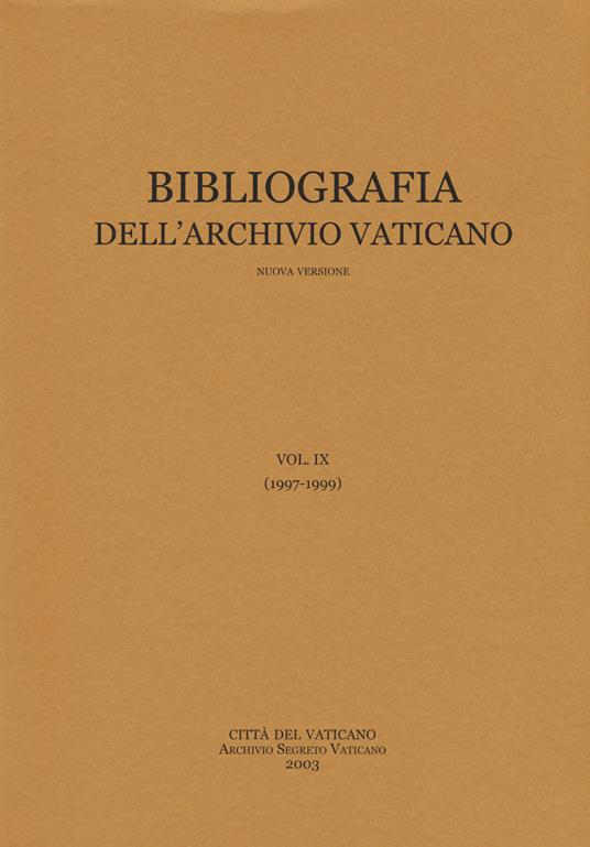 Bibliografia dell'Archivio vaticano - Sergio M. Pagano - copertina