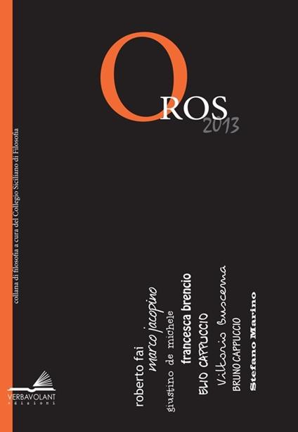 Oros 2013 filosofia e critica delle idee - copertina