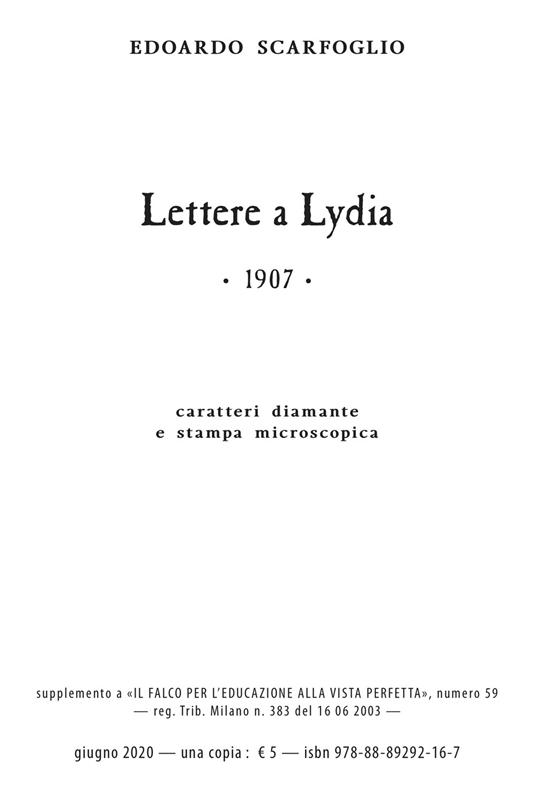 Lettere a Lydia. Ediz. speciale - Edoardo Scarfoglio - copertina