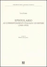 Epistolario ai corrispondenti italiani ed esteri (1900-1935) - Luigi Fabbri - copertina