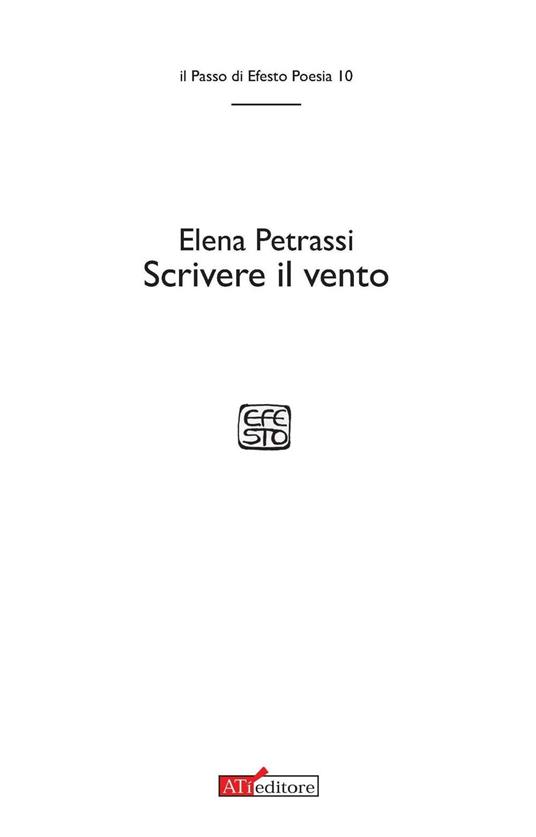 Scrivere il vento - Elena Petrassi - copertina