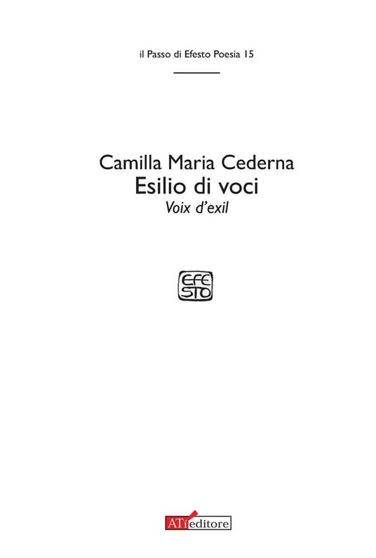 Esilio di voci-Voix d'exil. Ediz. bilingue - Camilla Maria Cederna - copertina