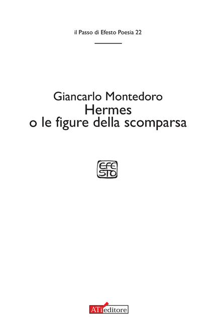 Hermes o le figure della scomparsa - Giancarlo Montedoro - copertina