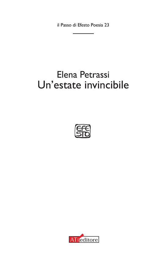 Un' estate invincibile - Elena Petrassi - copertina