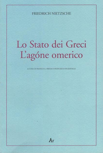 Lo Stato dei greci-L'agóne omerico - Friedrich Nietzsche - copertina