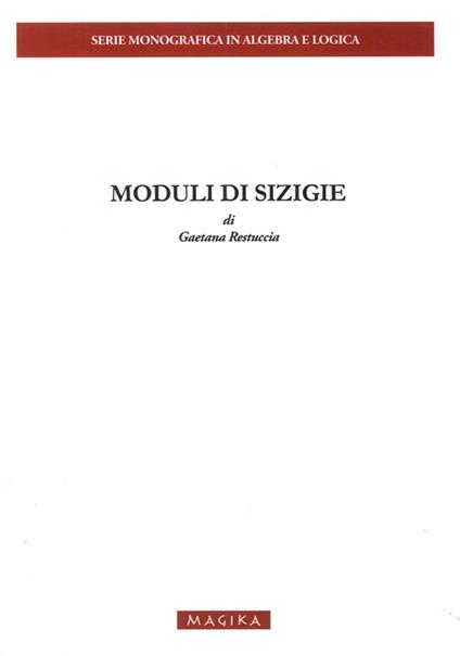 Moduli di sizigie - Gaetana Restuccia - copertina
