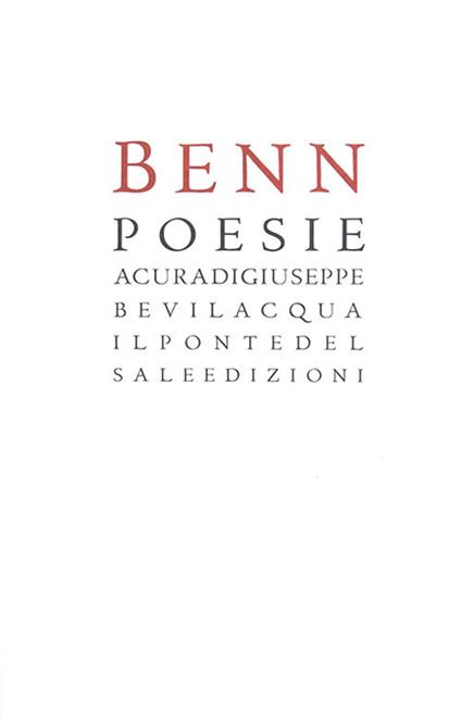 Poesie. Testo tedesco a fronte - Gottfried Benn - copertina