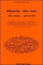 Effemeridi geocentriche 1920-2000. Geocentriche per le ore zero