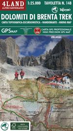 Dolomiti di Brenta trek. Carta topografica-escursionistica. Ediz. italiana, inglese e tedesca