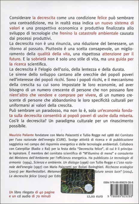 Discorso sulla decrescita. Manifesto per una felice sobrietà. Con CD Audio - Maurizio Pallante - 2