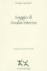 Saggio di analisi interna - Georges Lapassade - copertina