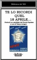 Te lo ricordi quel 18 aprile... Storia di un candidato del Fronte Popolare