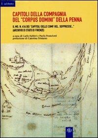Capitoli della Compagnia del «Corpus Domini» della Penna: il ms. n. 416 dei Capitoli delle Comp. Rel. soppresse (Archivio di stato di Firenze) - copertina