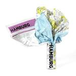 Crumpled city map. Hamburg