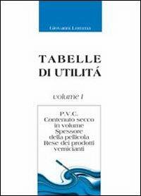 P.V.C. Contenuto secco in volume, spessore della pellicola, rese dei P.V. tabelle di utilità - Giovanni Lomma - copertina