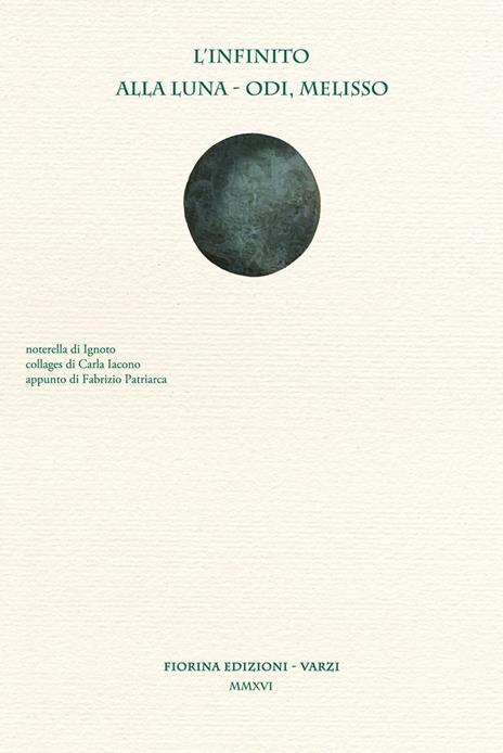 L' infinito-Alla luna-Odi, Melisso - Giacomo Leopardi - copertina