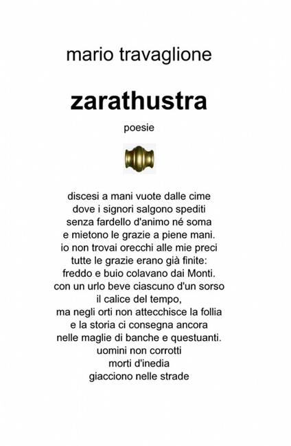 Zarathustra - Mario Travaglione - copertina