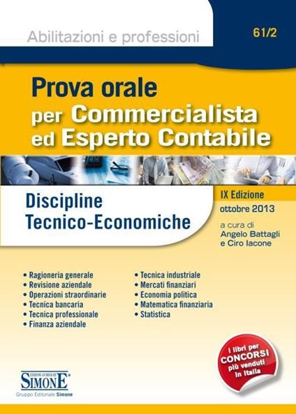 Prova orale per commercialista ed esperto contabile. Discipline tecnico-economiche - copertina