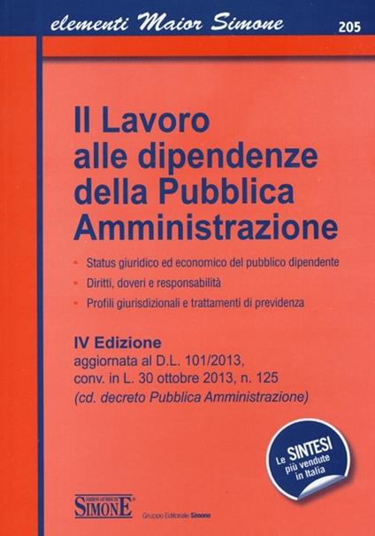 Il lavoro alle dipendenze della pubblica amministrazione - copertina