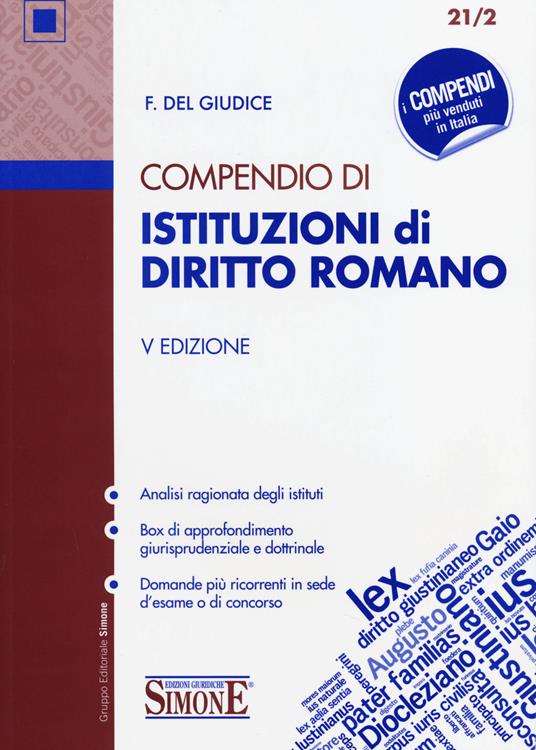 Compendio di istituzioni di diritto romano - Federico Del Giudice - copertina