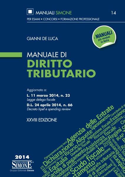 Manuale di diritto tributario - Gianni De Luca - copertina