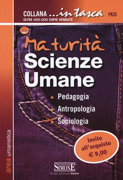 Maturità scienze umane. Pedagogia, antropologia, sociologia - copertina