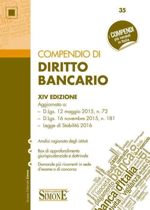 Compendio di diritto bancario - copertina