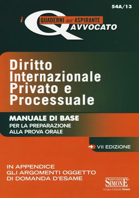 Diritto internazionale privato e processuale. Manuale di base per la preparazione alla prova orale - copertina