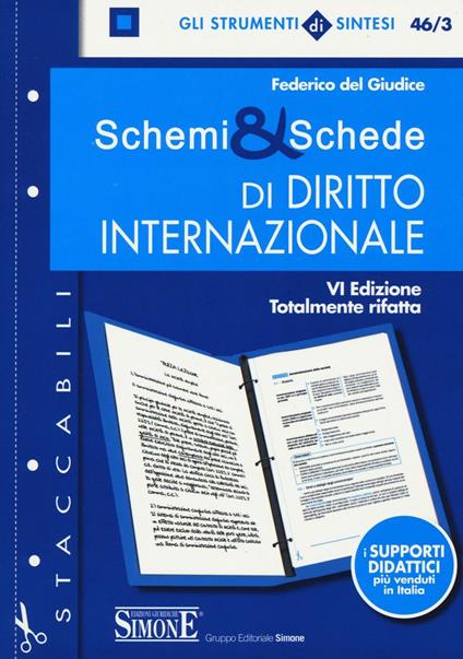 Schemi & schede di diritto internazionale - Federico Del Giudice - copertina