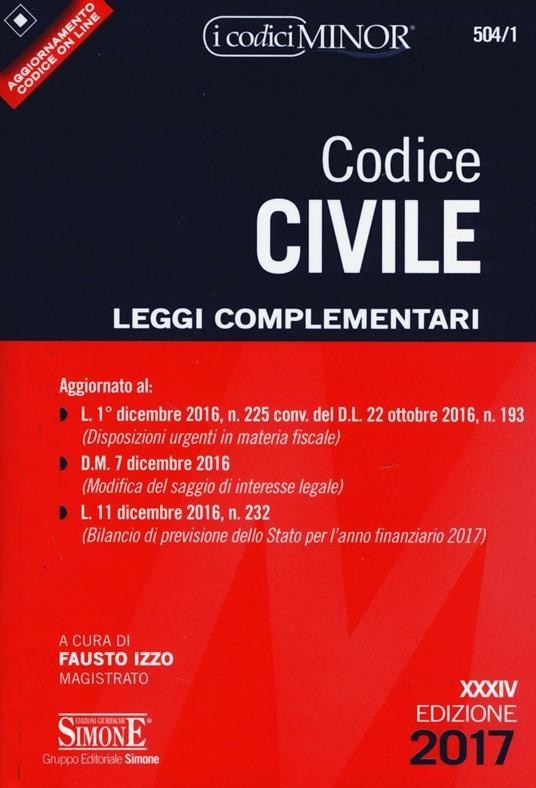 Codice civile. Leggi complementari. Con Contenuto digitale per download e accesso on line - copertina