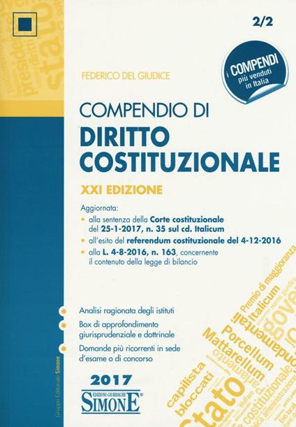 Compendio di diritto costituzionale - Federico Del Giudice - copertina