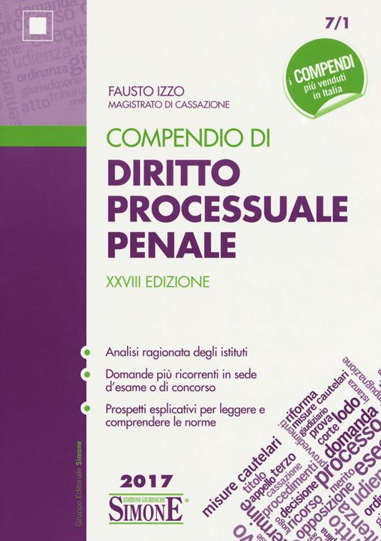 Compendio di diritto processuale penale - Fausto Izzo - copertina