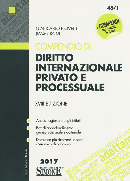 Compendio di diritto internazionale privato e processuale - Giancarlo Novelli - copertina