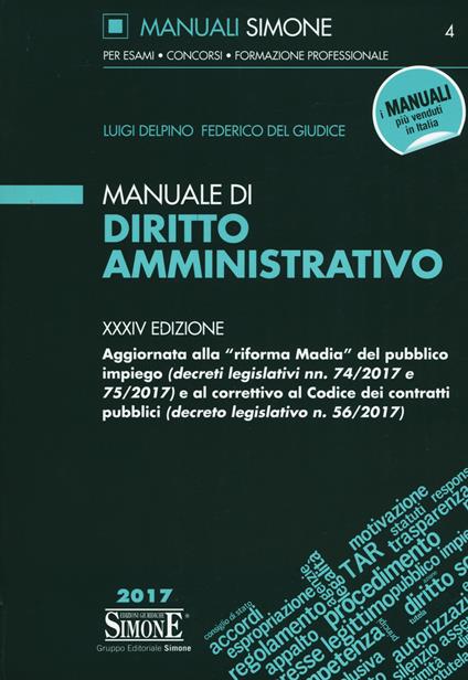 Manuale di diritto amministrativo - Luigi Delpino,Federico Del Giudice - copertina