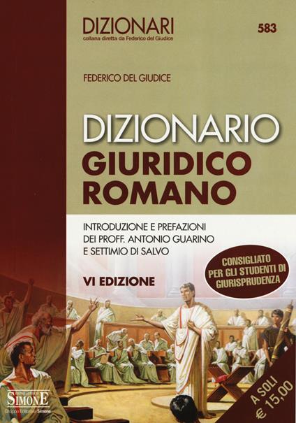 Dizionario giuridico romano - Federico Del Giudice - copertina