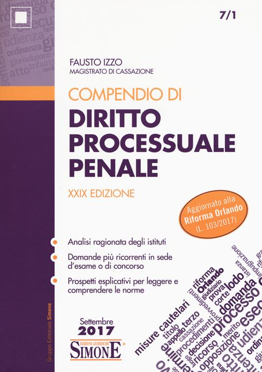 Compendio di diritto processuale penale - Fausto Izzo - copertina