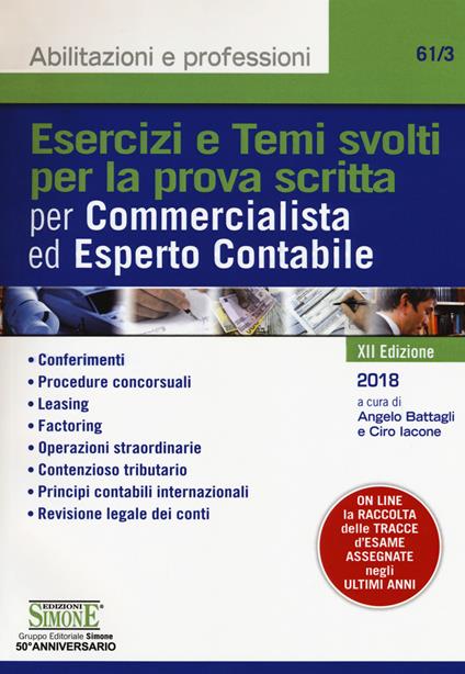 Esercizi e temi svolti per la prova scritta per commercialista ed esperto contabile - copertina