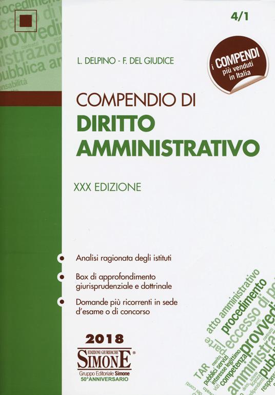 Compendio di diritto amministrativo - Luigi Delpino,Federico Del Giudice - copertina