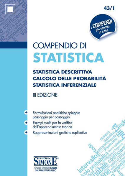 Compendio di statistica. Statistica descrittiva. Calcolo delle probabilità. Statistica inferenziale - copertina