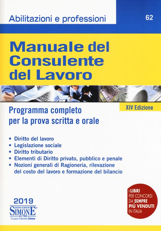 Manuale del consulente del lavoro. Programma completo per la prova scritta e orale - copertina