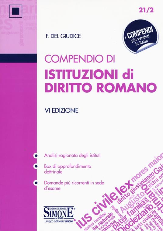 Compendio di istituzioni di diritto romano. Con Contenuto digitale per download e accesso on line - Federico Del Giudice - copertina