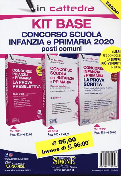 Kit base concorso Scuola infanzia e primaria 2020. Posti comuni. Con espansioni online - copertina