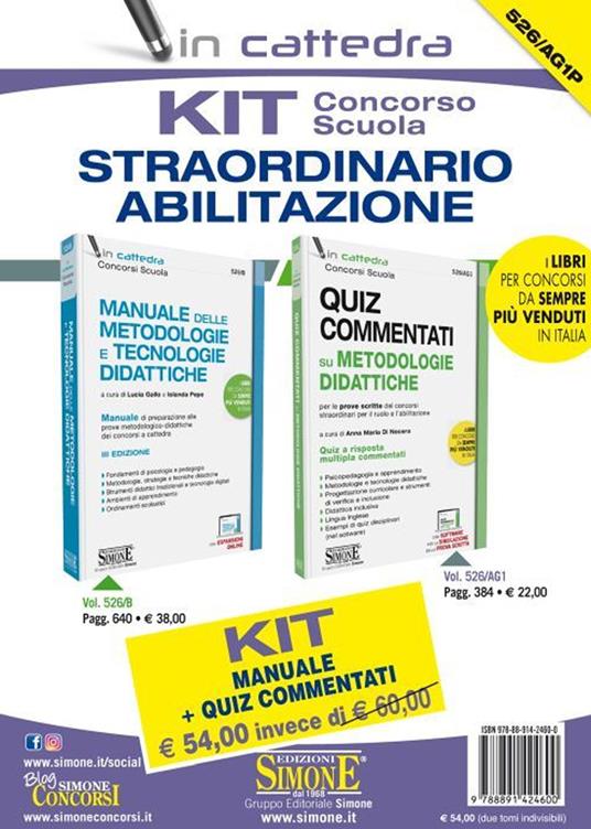 Kit concorso scuola. Straordinario. Abilitazione. Con software di simulazione - copertina