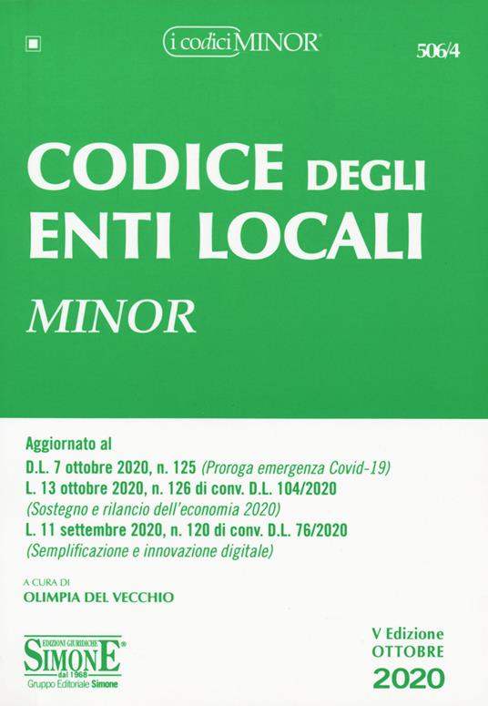 Codice degli enti locali. Ediz. minor - copertina