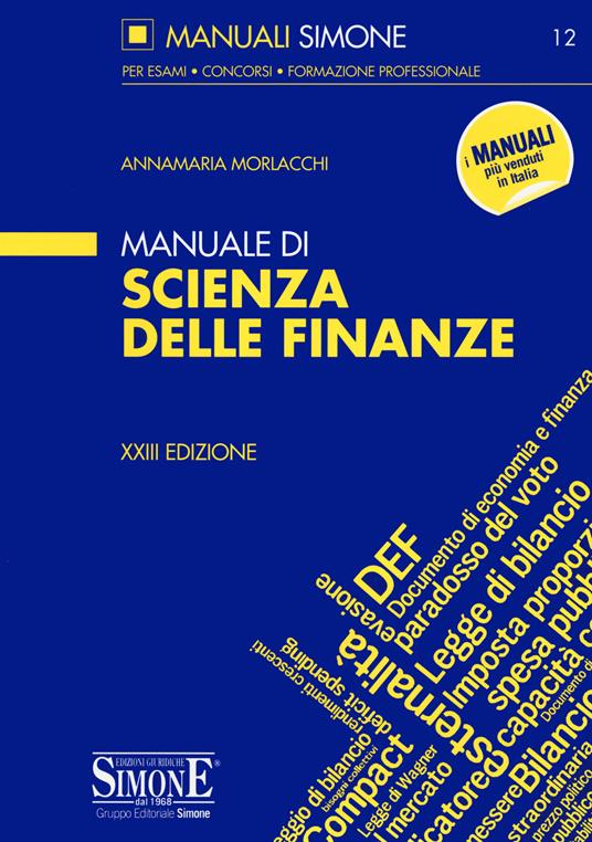 Manuale di scienza delle finanze - Annamaria Morlacchi - copertina