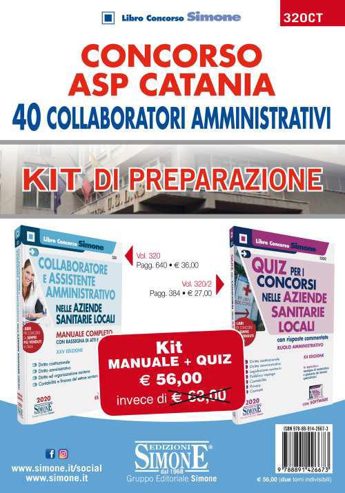 Concorso ASP Catania. 40 collaboratori amministrativi. Kit di preparazione. Manuale + quiz - copertina